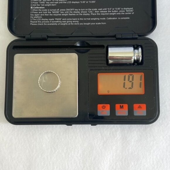 Sterling Silver 925 Textured Diagonal Pattern Band Wedding Ring Size 6.5 - Picture 14 of 14